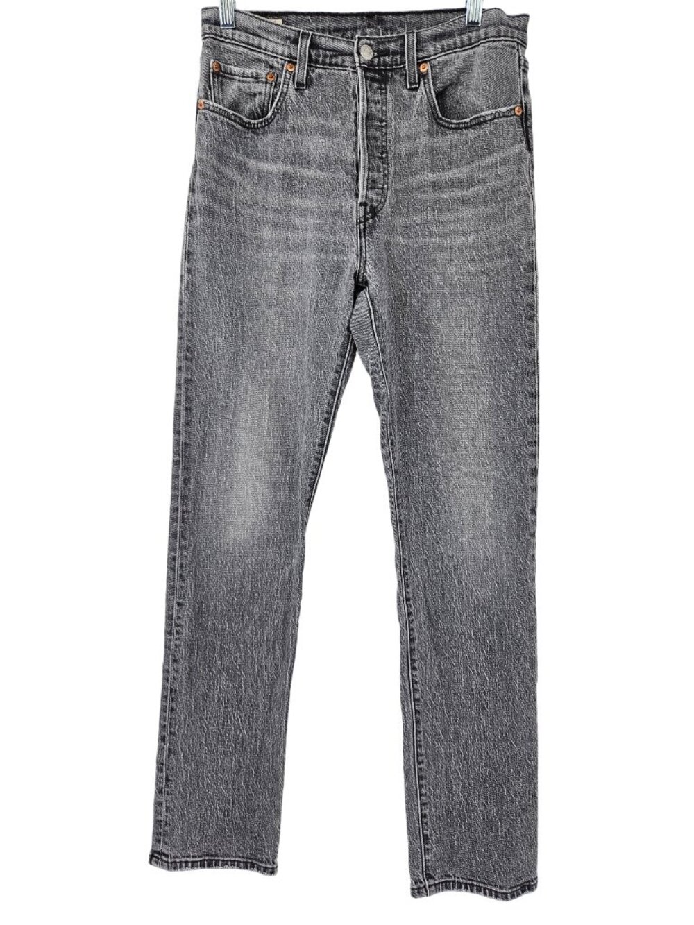 Levi's Premium 501 Original Fit Straight Leg Jean Gray Women's Size 28 High Rise - Picture 3 of 16